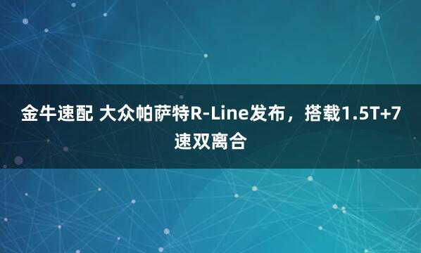 金牛速配 大众帕萨特R-Line发布，搭载1.5T+7速双离合